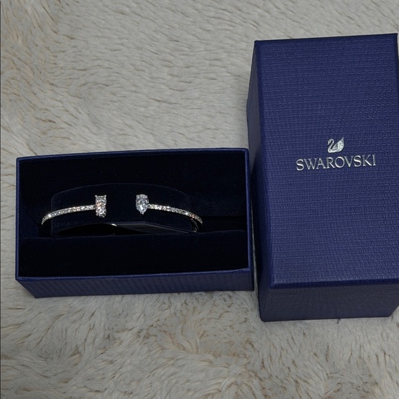 Swarovski Jewelry - Swarovski Silver and Crystal Open Cuff Bracelet